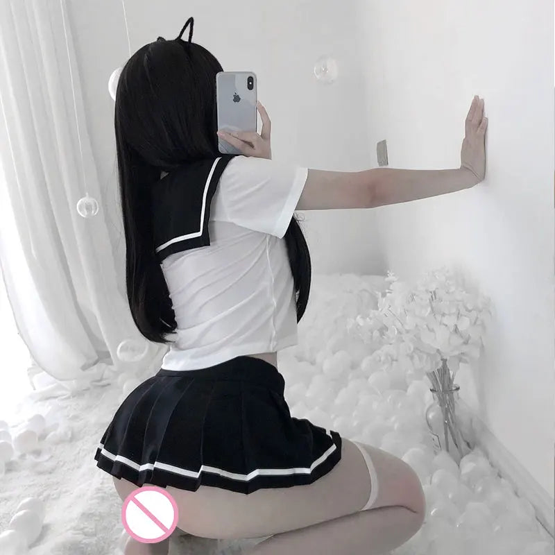 Japanese JK School Girl Roleplay Set - Pleated Skirt Uniform