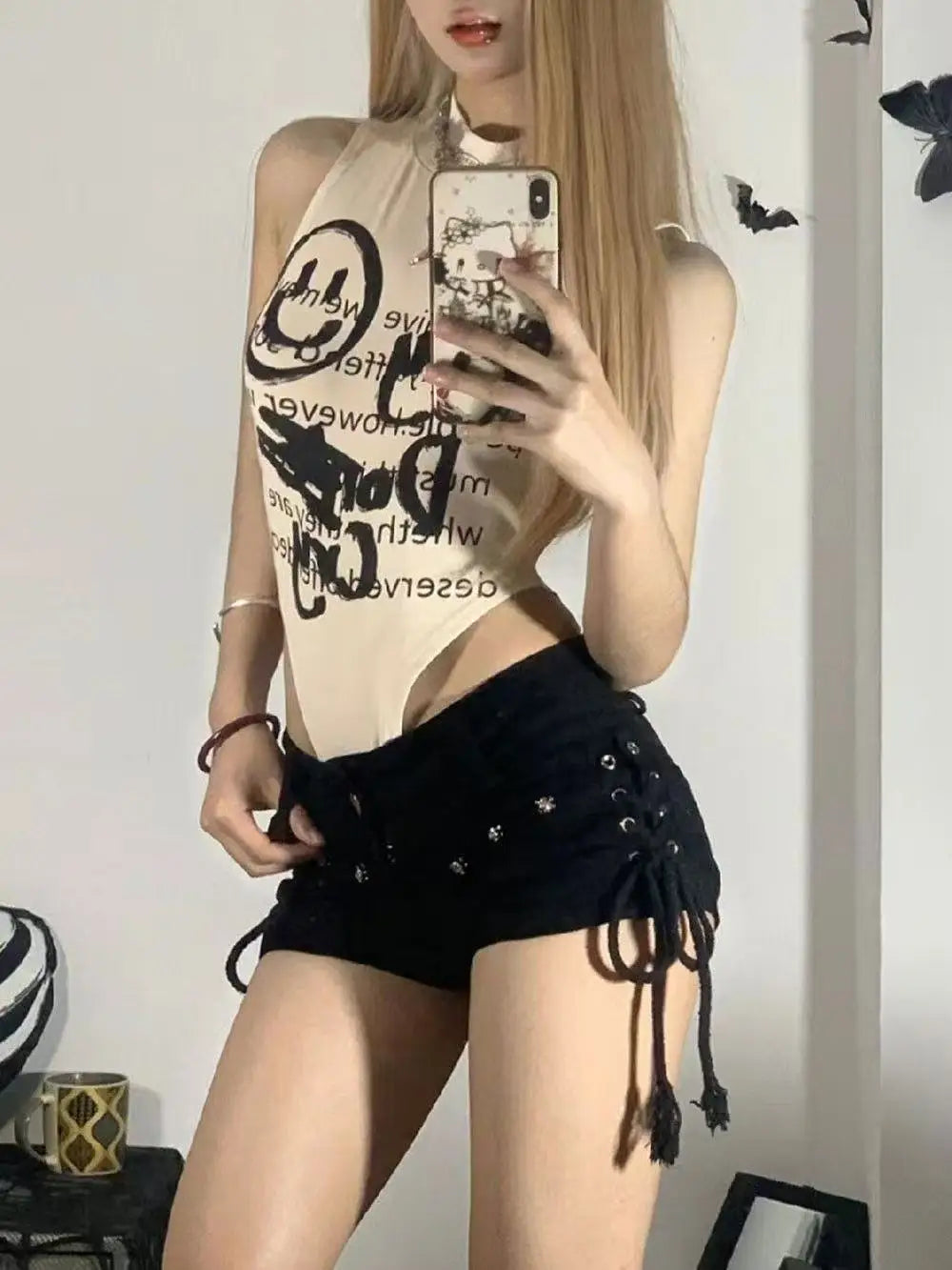 Harajuku Women's jeans Shorts y2k Grunge Vintage streetwear beach jorts clothes 2000s Denim Hot Pants Japanese 2025 summer
