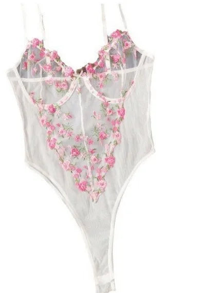 Lace Floral Embroidered Romper Jumpsuit | Sexy Streetwear Bodysuit