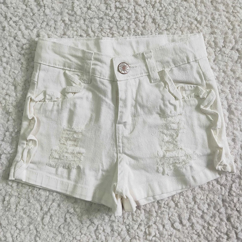 Baby Girl Cow Print Ripped Denim Shorts | Toddler Summer Style