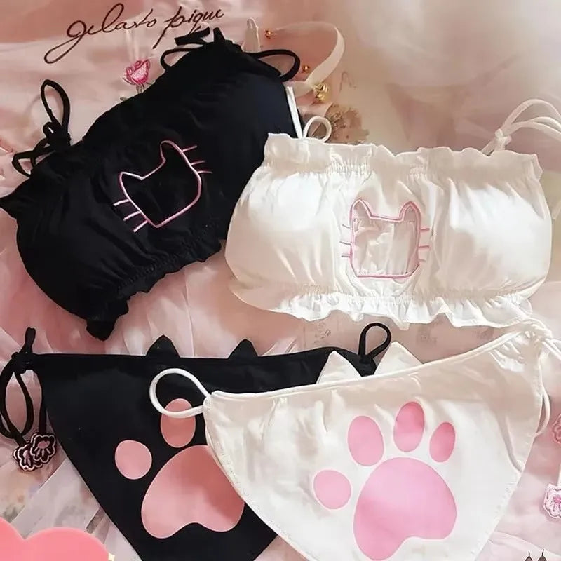 Kawaii Anime Cat Cosplay Lingerie Set | Sexy Bra & Panties