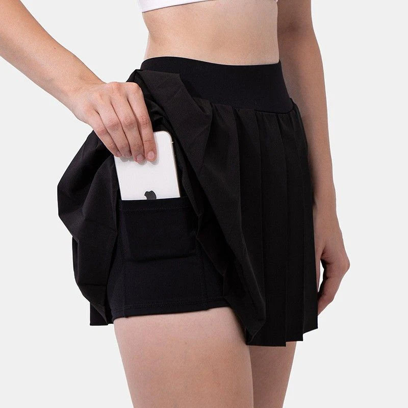 New sexy pleated sports skirt for women, anti glare badminton and tennis skirt, one-piece fitness running yoga skirt