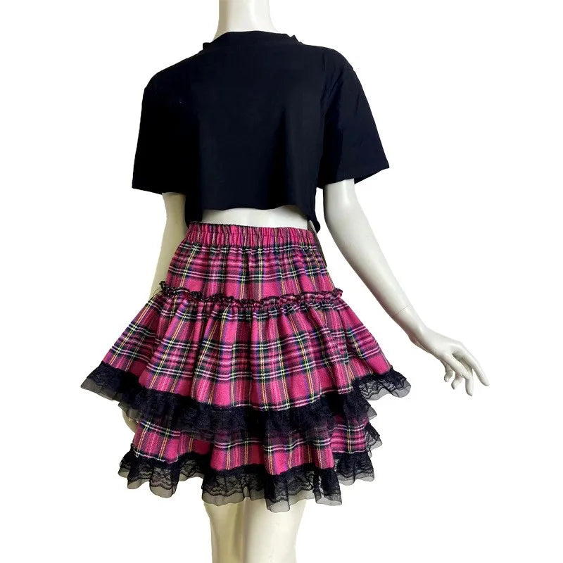 Gothic Punk Harajuku Lace Skirt | Cosplay & Party Style