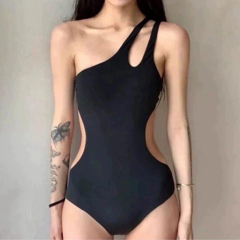 French Vintage Backless One-Piece | Slimming Summer Swimsuit