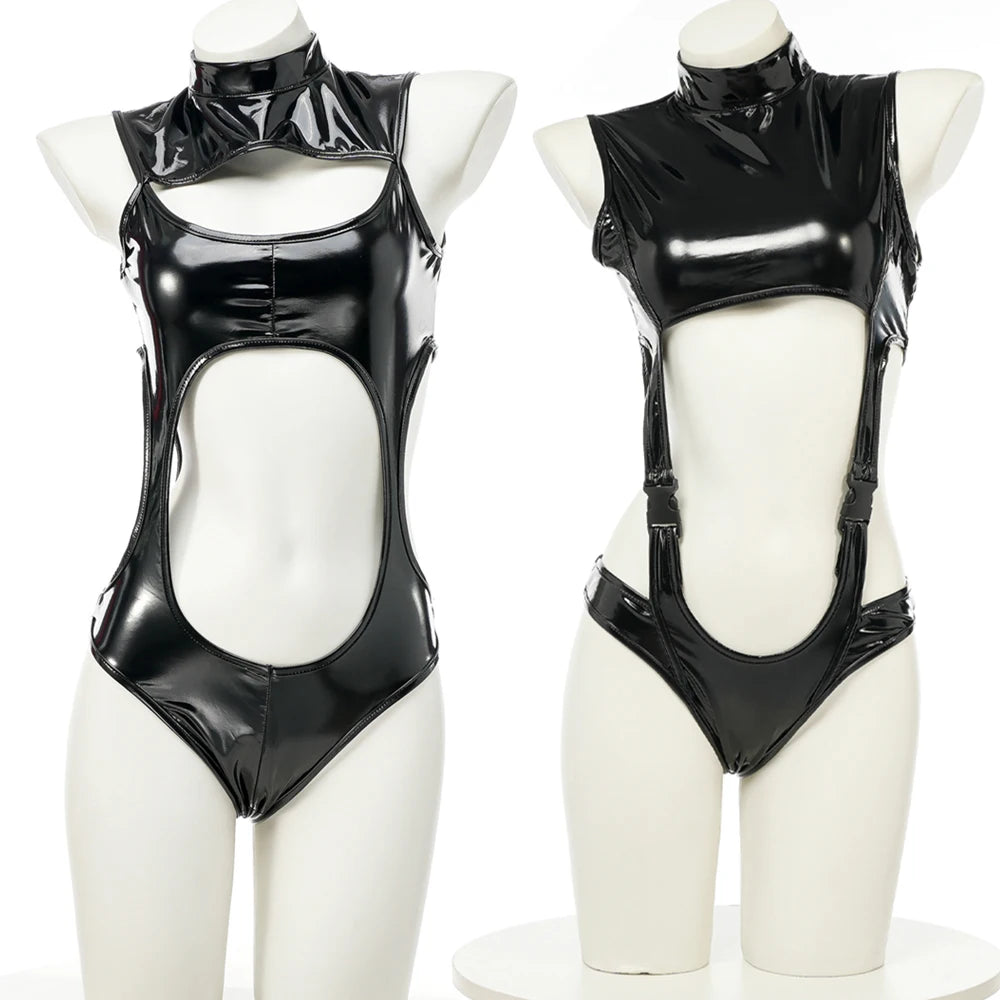 Irina Shidou Celty Cosplay Bodysuit | Black Leather-Look Jumpsuit