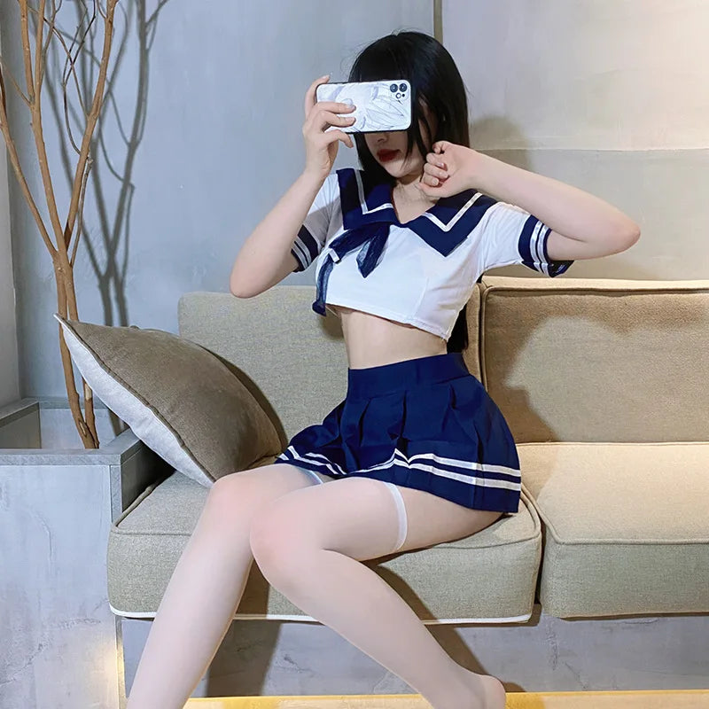 Sexy  Maid Cosplay Costume Anime Cosplay Sexy Lingerie Student Uniform School Girl Costume Lace Underwear Sailor Outfit