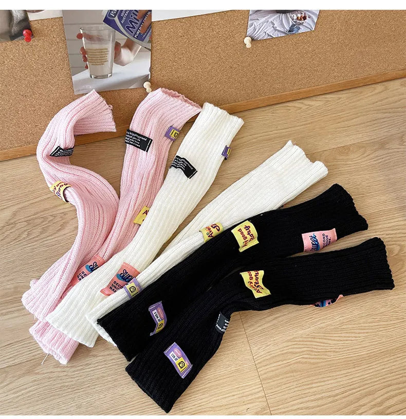 Kawaii Pink Thickened Knit Hand Sleeve Spice Girls Y2k Personalized Monogrammed Gloves Spring Warm Cover Up Fingerless Gloves