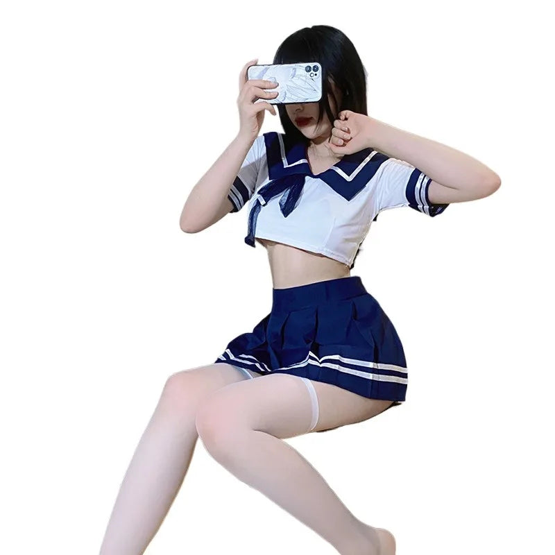 Sexy  Maid Cosplay Costume Anime Cosplay Sexy Lingerie Student Uniform School Girl Costume Lace Underwear Sailor Outfit