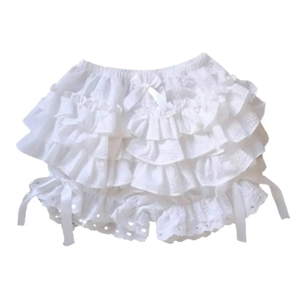 Fashion Pleated Safety Short Pants JK Cute Bloomers Vintage Bow Knot Petticoat Underpants Women