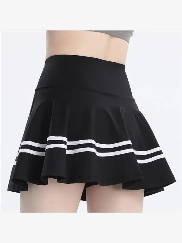 High Waist Yoga Pants Skirt High Waist Running Badminton Qui Dry Pleated Skirt Fake Two-Piece Sportswear for Women