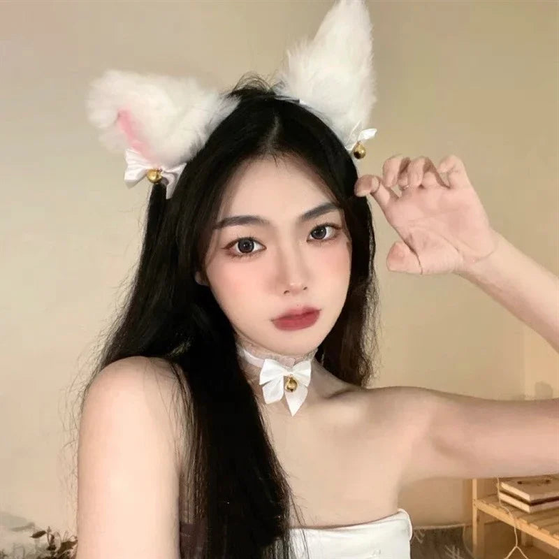 Cute Plush Cat Claw Gloves Large Size Women Halloween Christmas Party Cosplay Girls Winter Plush Fluffy Warm Full Finger Mitten