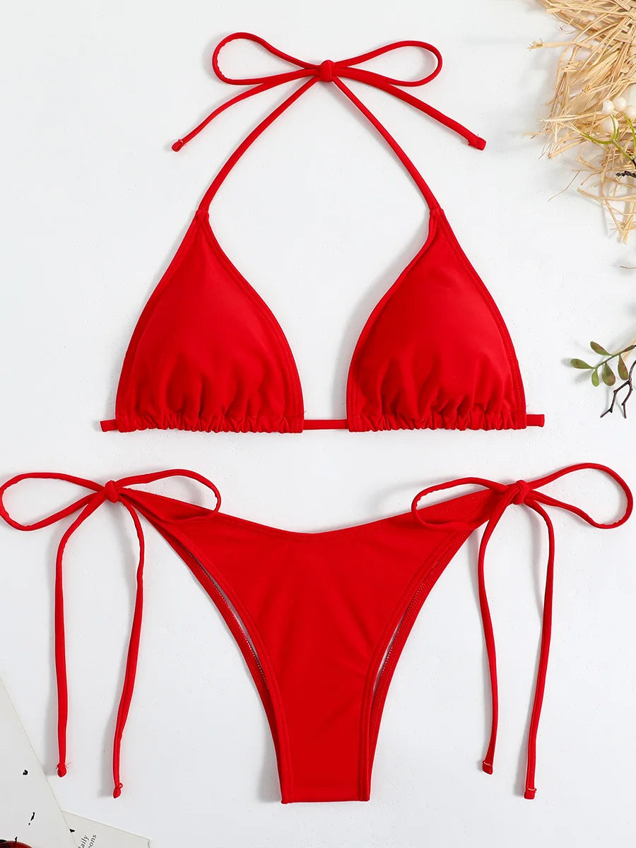 Sexy Lace-Up Micro Bikini Set | Thong Swimwear
