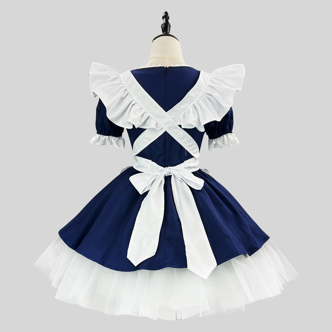 Cute Dark Blue Lolita Angel Maid Cosplay Dress Set | S-5XL