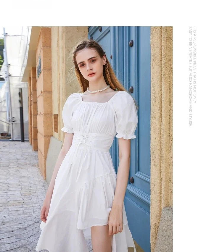 Chic One-Shoulder A-Line Summer Dress | High Waist Street Style