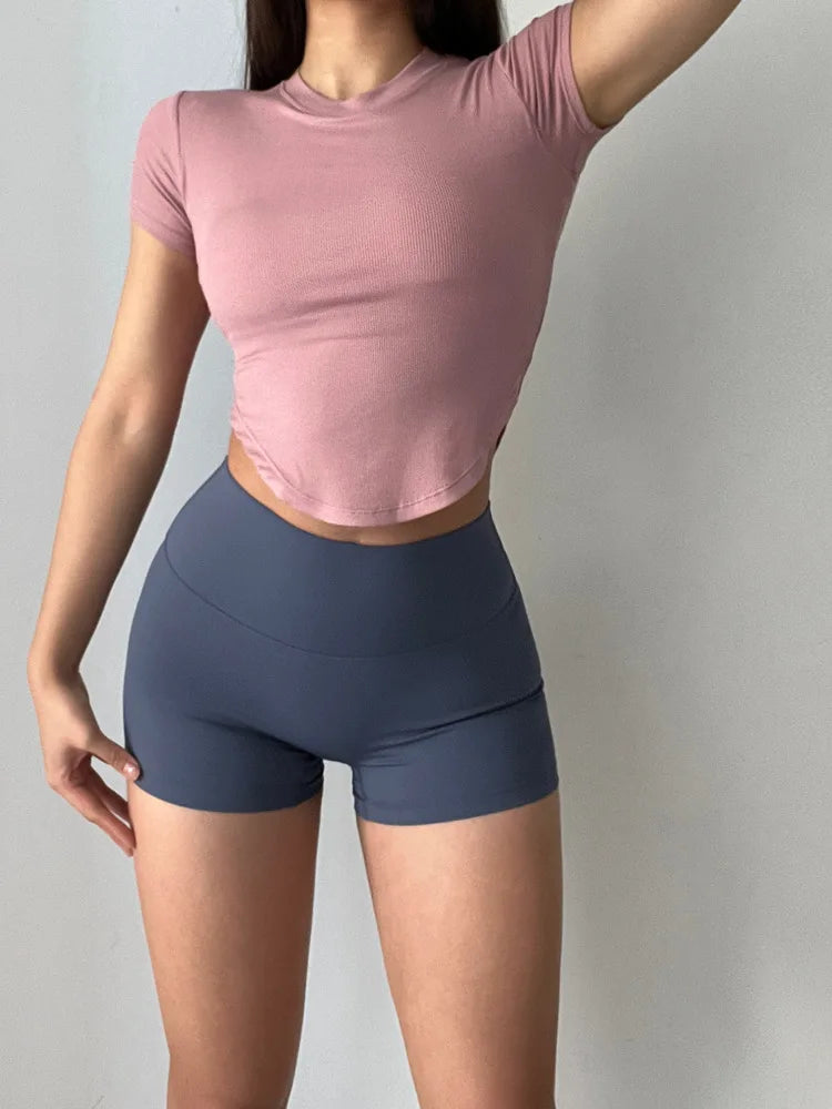 Hip-Lifting High-Waisted Yoga & Running Shorts