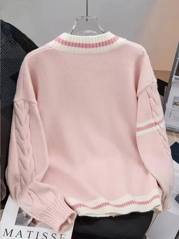 Loose Women's Knitted Sweater Coat  Knot Lazy Style Design Anti-Aging Japanese Style Open Cardigan Spring Autumn New...