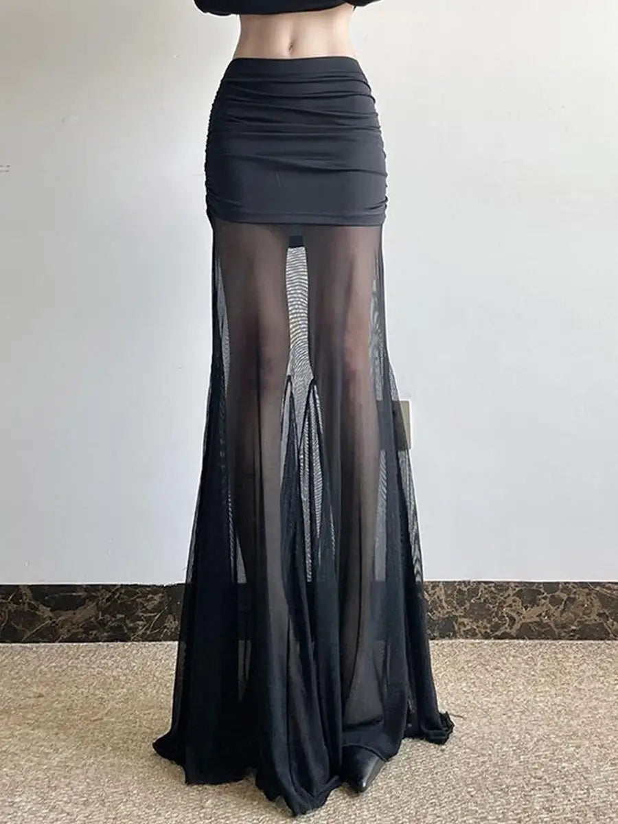 Sexy Mermaid Long Skirt with Me Splice High Waist f Body Skirt for Women Summer New Sle Personali Temperament Hot Girl