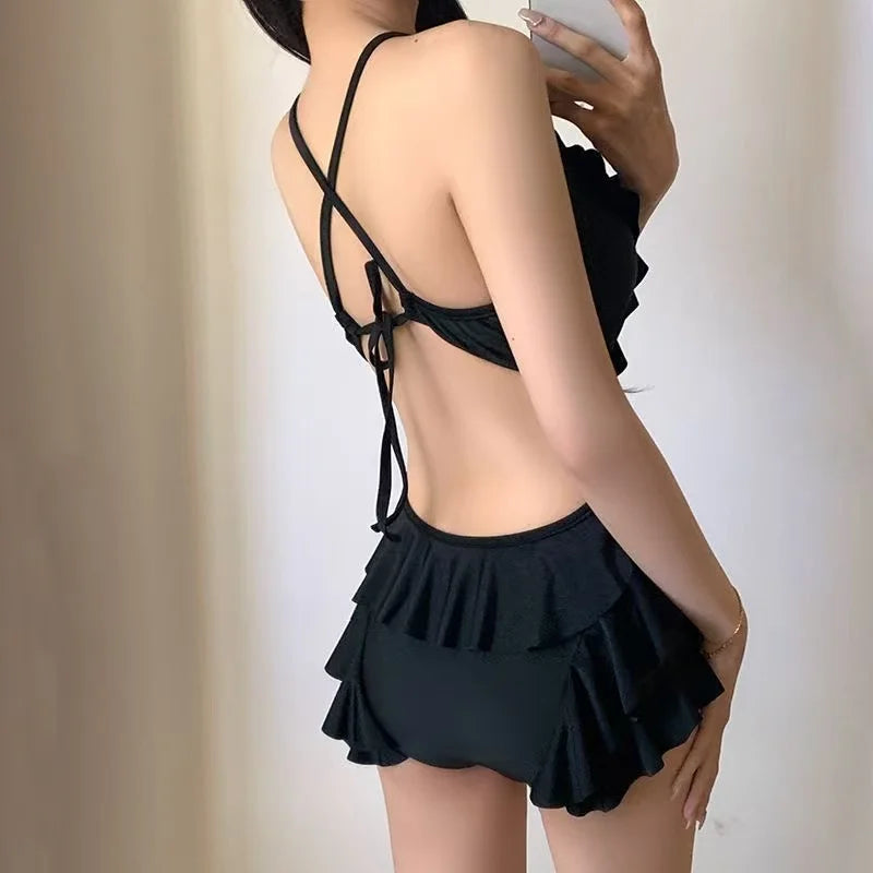 Korean Style Push-Up Backless Swimsuit | Flattering One-Piece