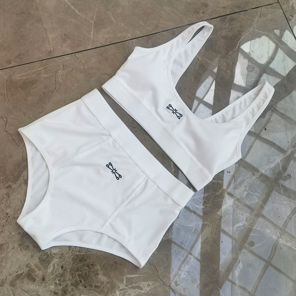 2025 Summer New Women's Solid Color Simple Leisure Sports Sleeveless Tank Top Shorts Two Piece Set