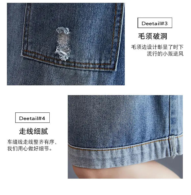 Cowboy Overalls Women's Jumpsuit Shorts 2025 Summer New Student Korean version Loose Denim Wide leg one-piece Suspender Shorts