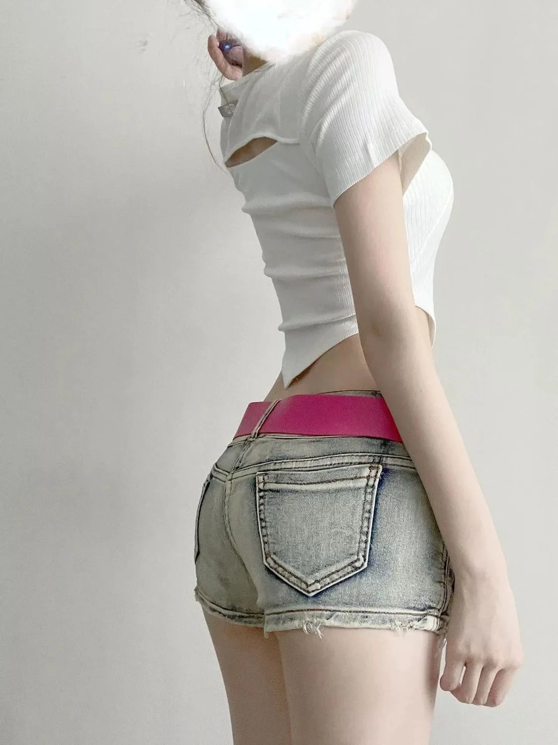 Sexy Y2K Denim Shorts Women Summer Blue Patchwork Low Waist Jeans Mini A-line Skirts Harajuku Vintage Punk