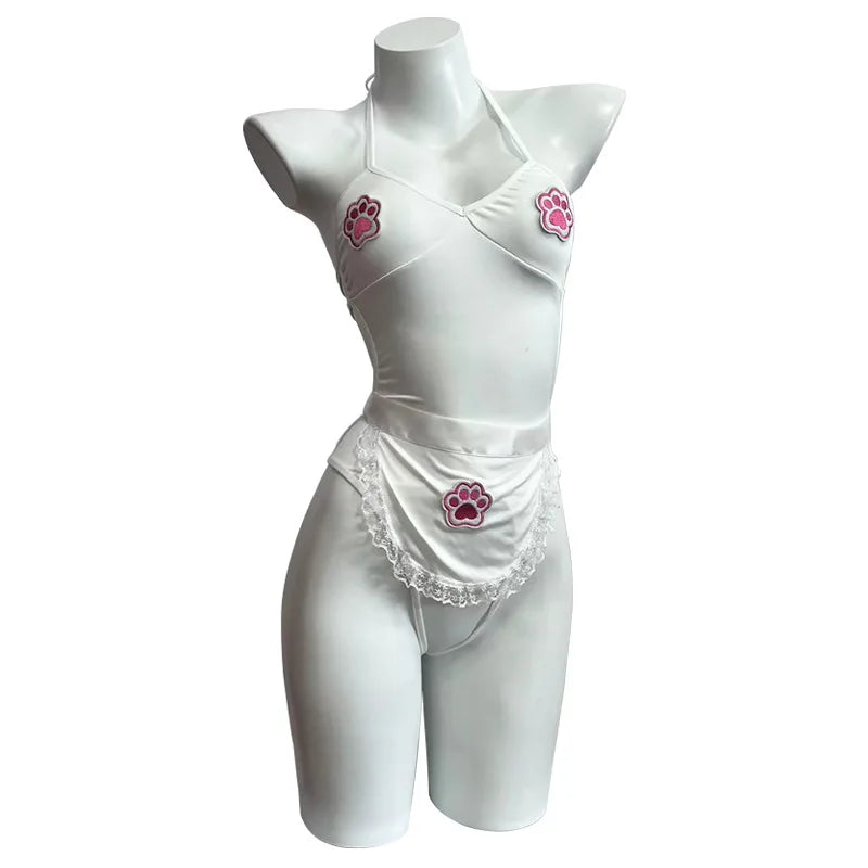 Cute Cat Lingerie Set: Pure Desire Tatting Bodysuit