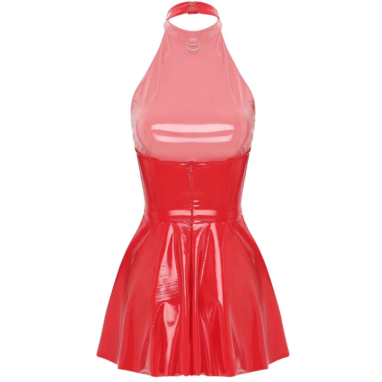Wetlook Patent Leather Mini Dress | Sexy Club & Party Halter