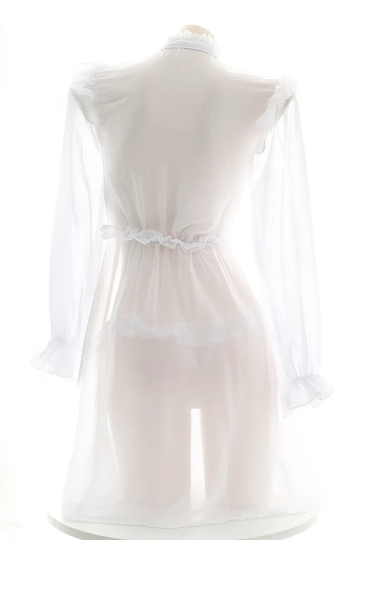 Alluring Lolita Maid Lingerie Dress | Sheer Lace Cosplay Set