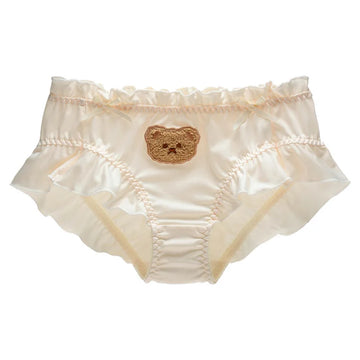 Soft Lolita Bear Embroidered Ruffle Panties | Cute Japanese Style