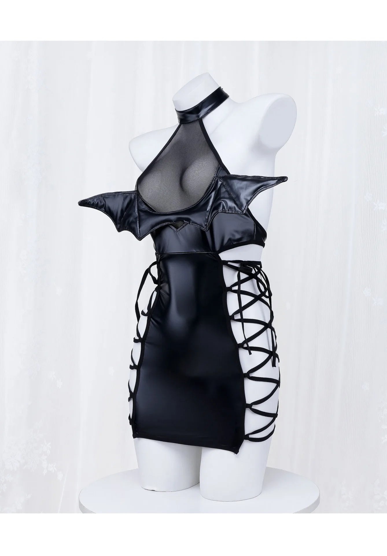 Faux Leather Cyber Devil Girl Cosplay & Party Outfit