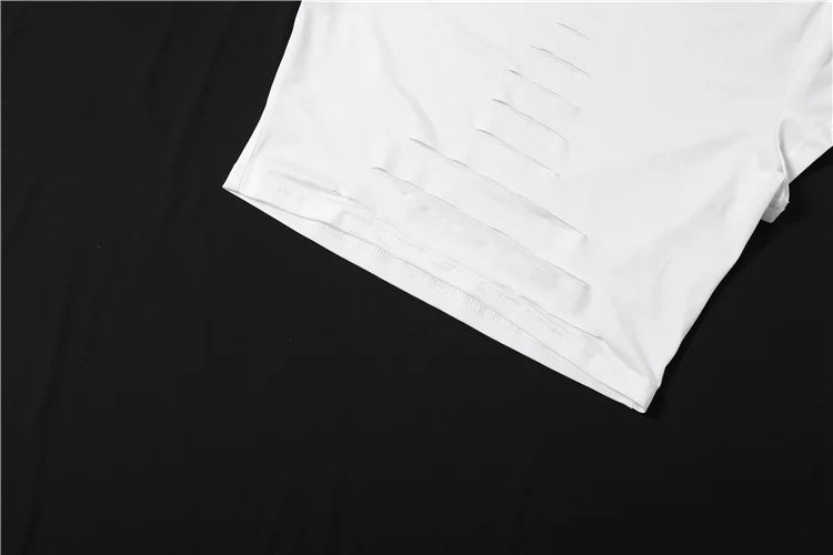 Kliou Sexy Hollow Design T-Shirts Woman Summer Trend o-Neck Mini Sleeve Navel Exposed Hot Girls High Street Style Classic Tees
