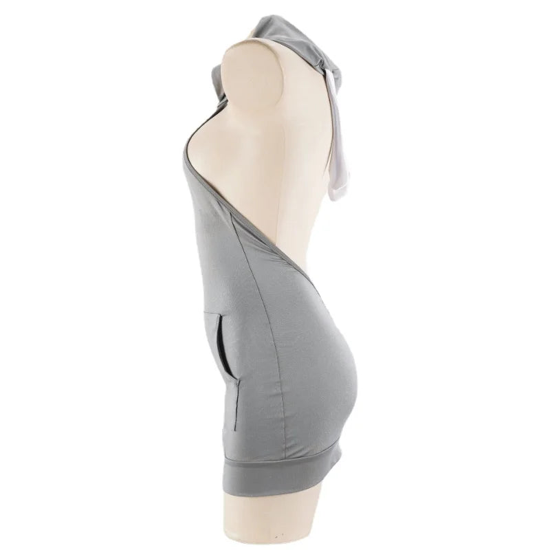 Cute Anime Bunny Hooded Dress | Backless Lingerie & Cosplay