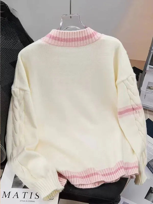 Loose Women's Knitted Sweater Coat  Knot Lazy Style Design Anti-Aging Japanese Style Open Cardigan Spring Autumn New...