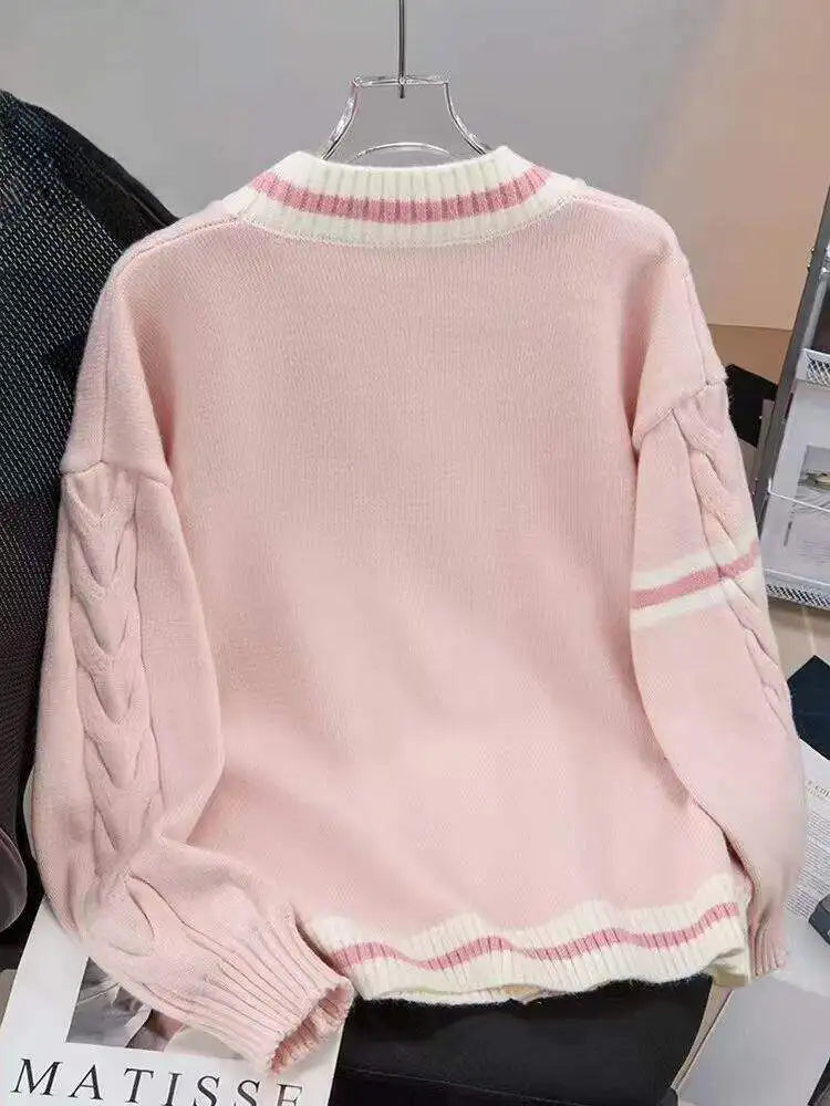 Loose Women's Knitted Sweater Coat  Knot Lazy Style Design Anti-Aging Japanese Style Open Cardigan Spring Autumn New...