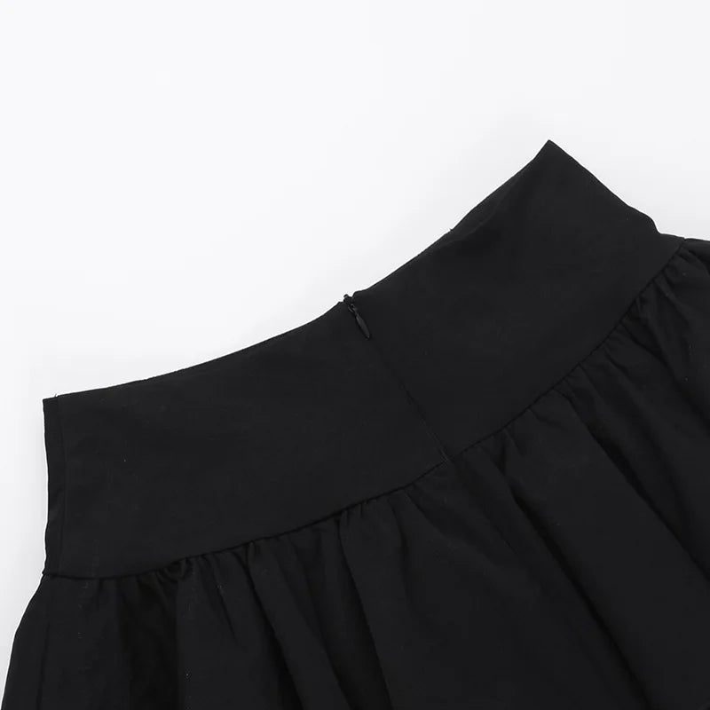 Goth Dark Punk Cross Patchwork Pleated Skirts Mall Gothic Techwear Bottoms Grunge Aesthetic Women Bandage Mini Skirt Alt Clothes