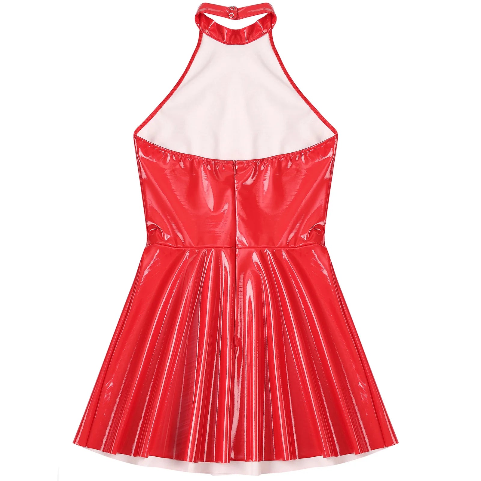 Wetlook Patent Leather Mini Dress | Sexy Club & Party Halter