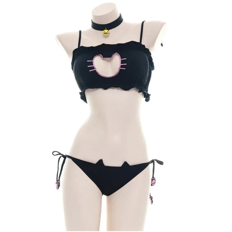 Kawaii Anime Cat Cosplay Lingerie Set | Sexy Bra & Panties