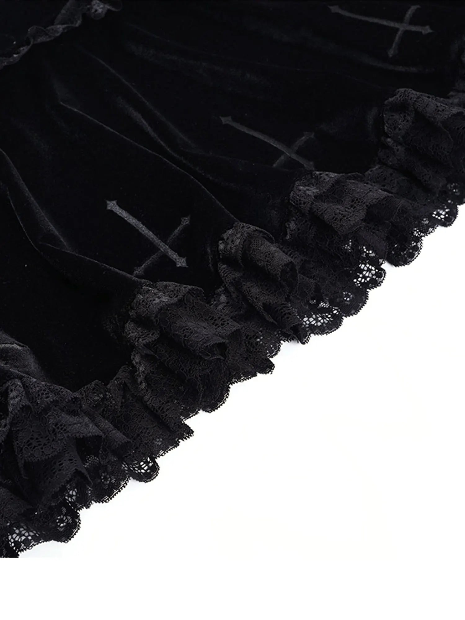2024  Punk Cross Pattern Mini Skirt Y2K Grunge Gothic Black Lace High Waist Pleated A-line Skirt Vintage Women E-girl Clothes