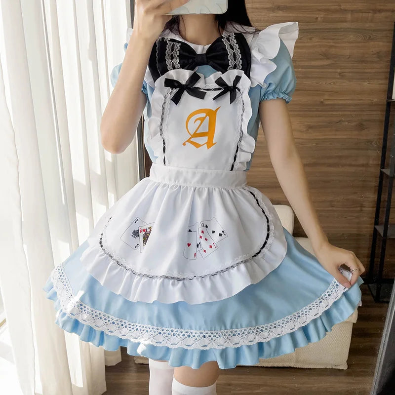 Alice Playing Cards Lolita Maid Cosplay Dress