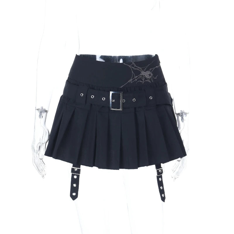 Subculture College Style Hot Girl Pleated Skirt Summer New Dark Hot Girl High-waisted Slim Short Skirts Aesthetic 90s Y2K Party