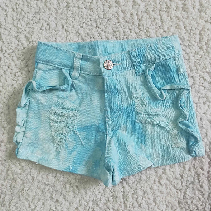 Baby Girl Cow Print Ripped Denim Shorts | Toddler Summer Style