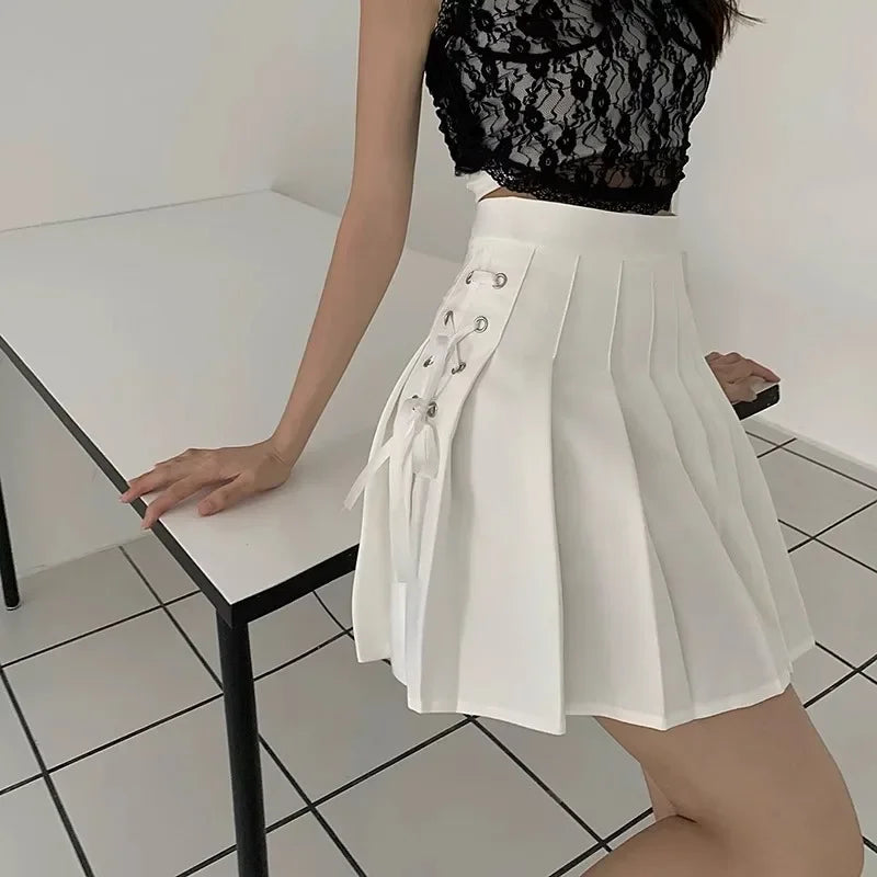 Spring Summer New High-Waisted Mini Dress Preppy Style Age-Reducing Slimming Anti-Exposure Pure Desire Versatile Plaid Skirt