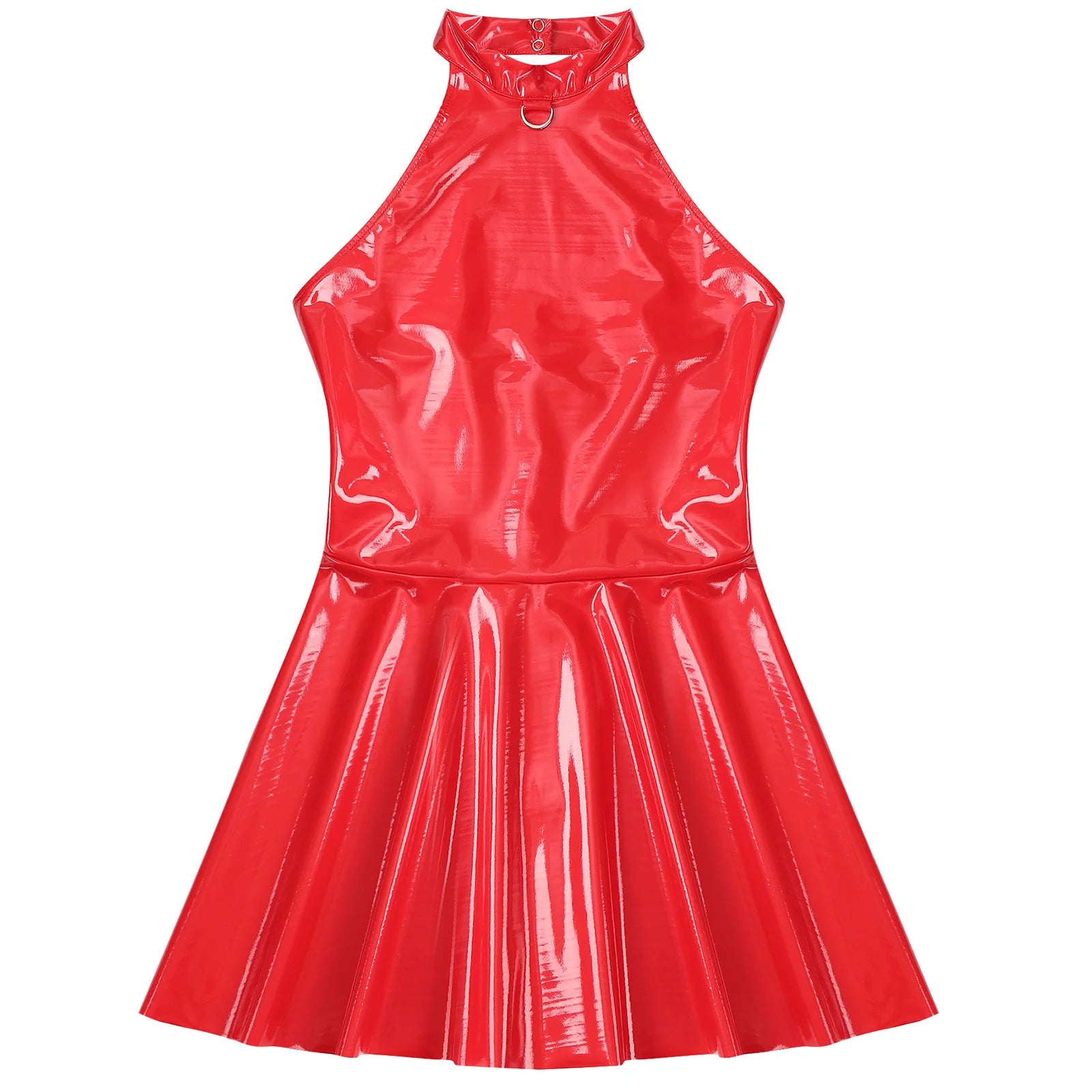 Wetlook Patent Leather Mini Dress | Sexy Club & Party Halter