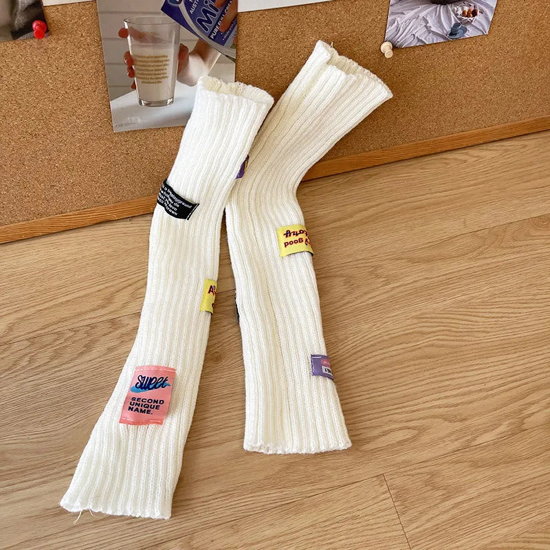 Kawaii Pink Thickened Knit Hand Sleeve Spice Girls Y2k Personalized Monogrammed Gloves Spring Warm Cover Up Fingerless Gloves