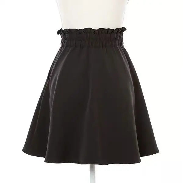 2026 Y2k Aesthetic Harajuku Style Skirt Sweet Girl High Waist Mini Bandage Lolita Skirts Womens Solid Streetwear Gothic Jk Saia