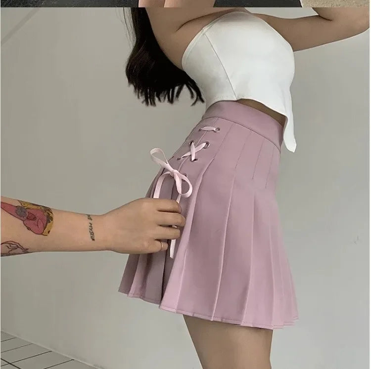 Spring Summer New High-Waisted Mini Dress Preppy Style Age-Reducing Slimming Anti-Exposure Pure Desire Versatile Plaid Skirt