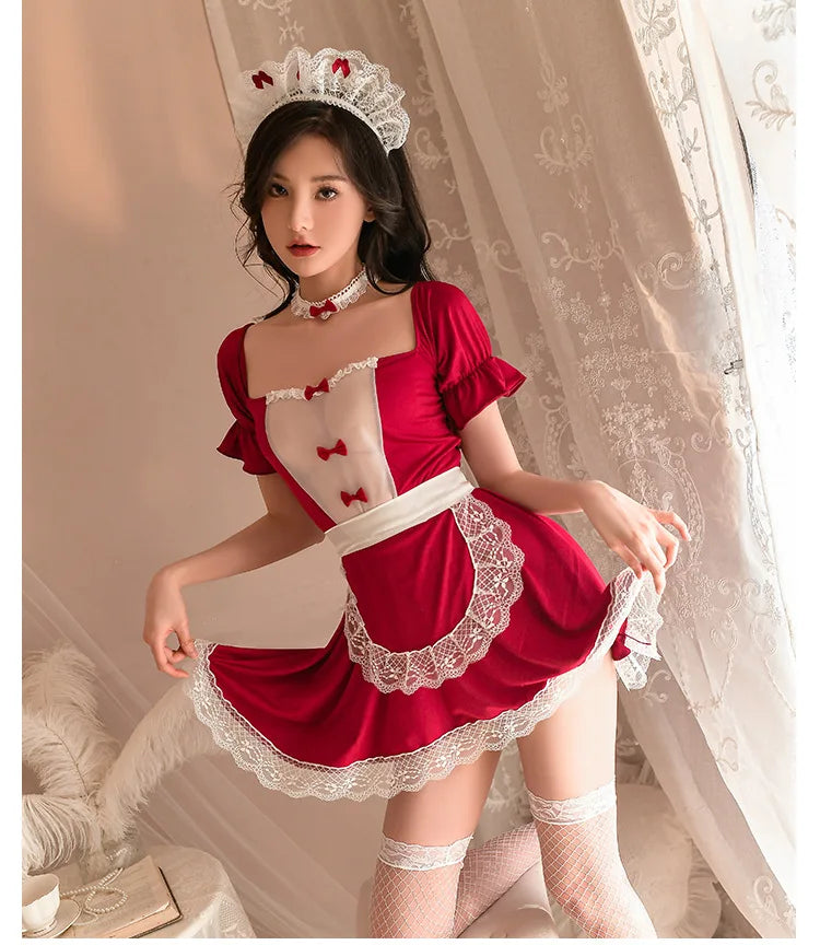 Cosplay clothing Maid outfit Lolita lace puffy skirt Women's Halloween costumes Adult costume sexy lingеrie set sexy. items xxx