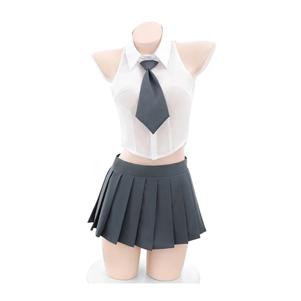 Sexy School Girl Cosplay Lingerie Set - JK Uniform Outfit