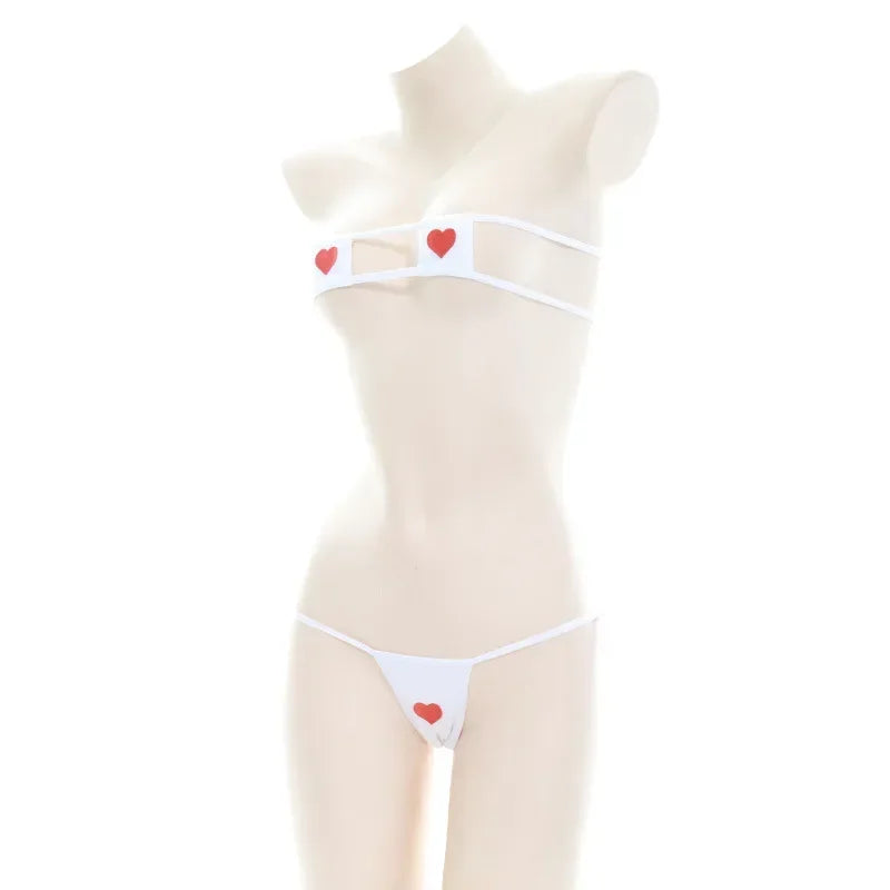Sexy Kawaii Lolita Mini Bikini Set | Heart Bandage Lingerie