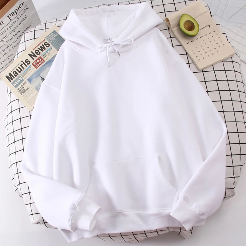 Autumn Casual Women's Solid Hoodie Comfortable Strecth Sweatshirts Loose Pocket Warm Clothes Fashion Street Female Pullovers